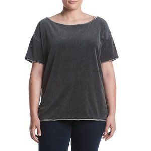 Womens Hippie Laundry Plus Size Boxy Velour Top Size 3X Exposed Seams NWT